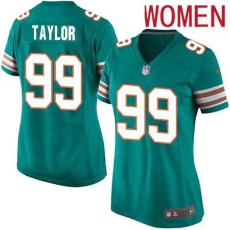 Women Miami Dolphins #99 Jason Taylor Nike Green Alternate Game NFL Jersey->women nfl jersey->Women Jersey